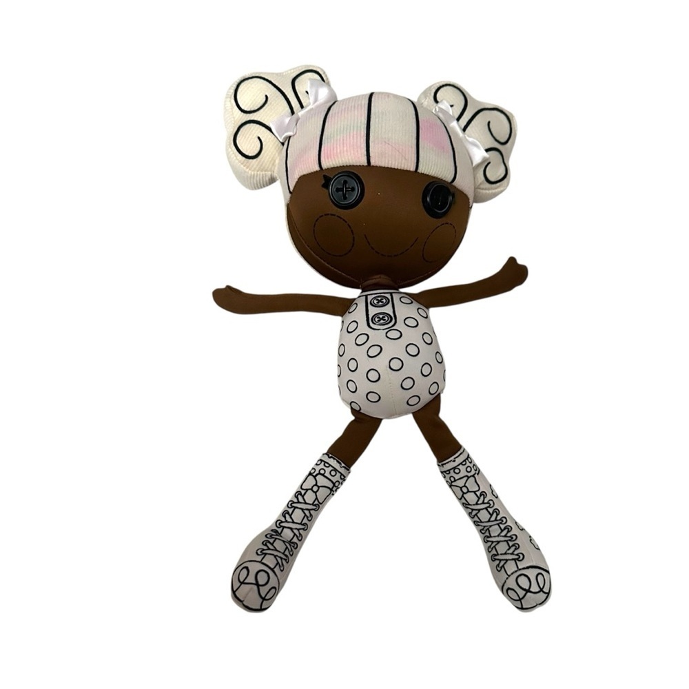 Cute Polka Dot Doll with Button Eyes